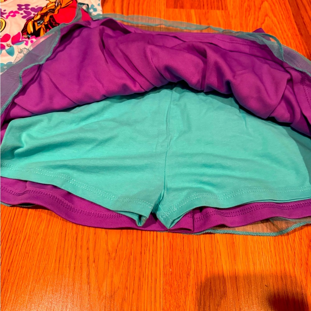 Disney Frozen Girls Purple Skort Set - Picture 4 of 5